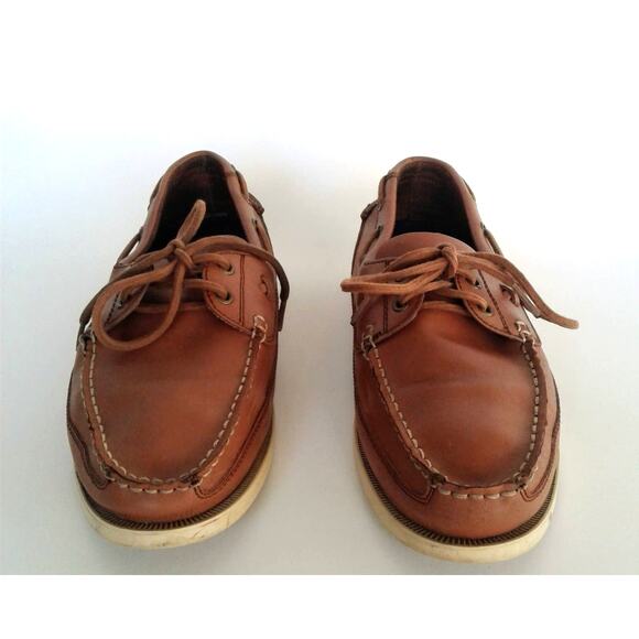 Polo Ralph Lauren Barx Tan Brown Leather Men\'s Boat Loafer Shoes 11D main image 11